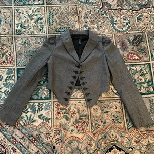 Robert Rodriguez grey cropped V-shape blazer